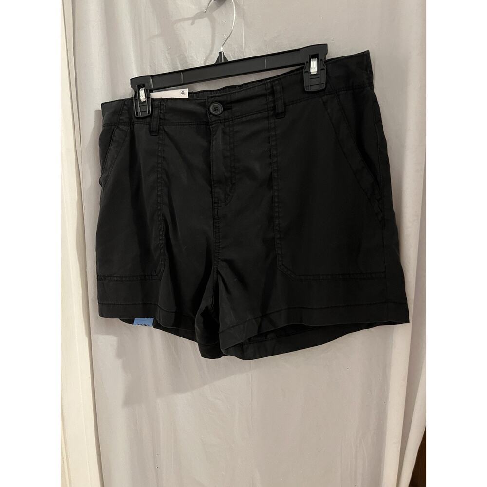 Social Standard By Sanctuary Black Fortune Tencel Mid Rise 4” Inseam Shorts Sz L